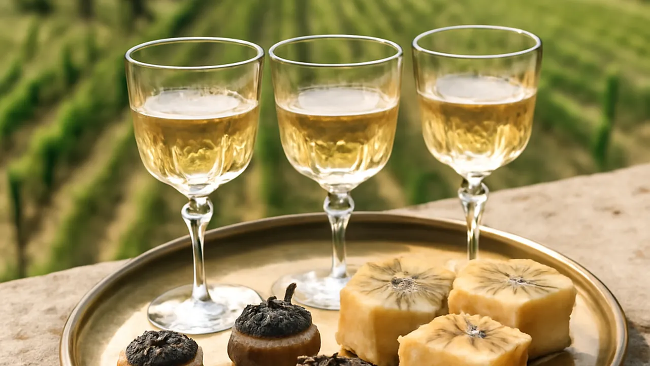 Dégustation de vin de Bellet à un cocktail de mariage, terrasse sur la Riviera