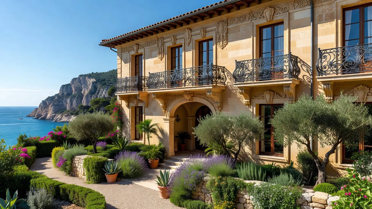 Villa Belle Époque avec jardin méditerranéen face à la mer, Roquebrune-Cap-Martin