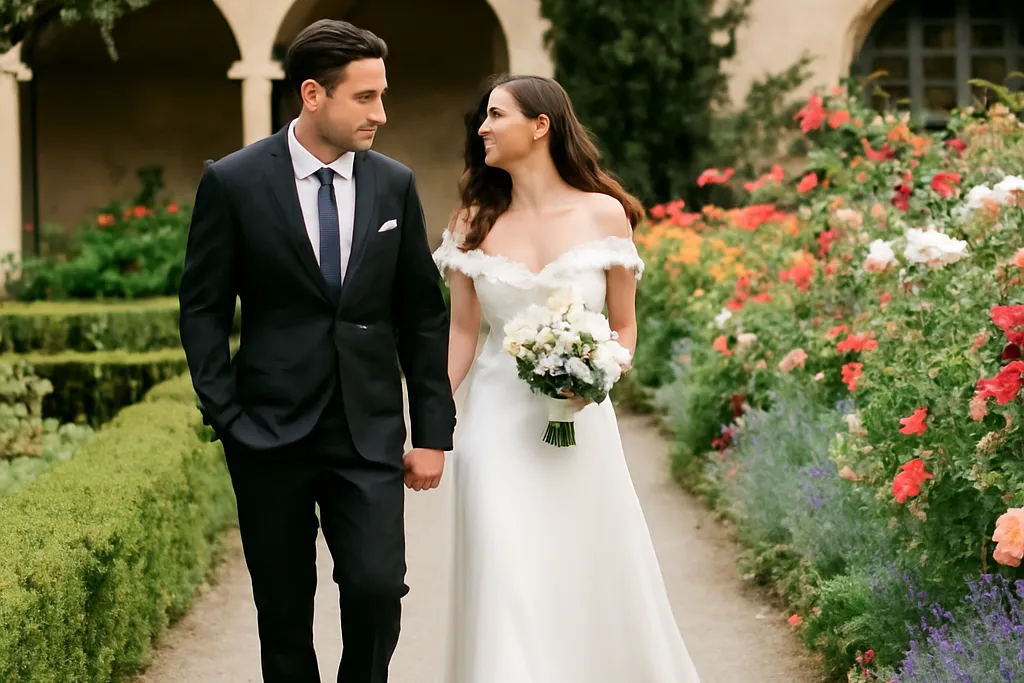 Oliviers centenaires et pelouse du jardin des arènes de Cimiez pour un mariage