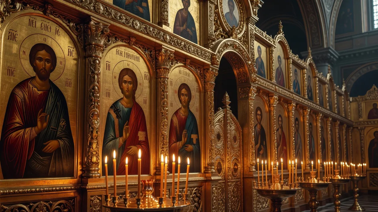 Cérémonie de mariage orthodoxe à la cathédrale Saint-Nicolas de Nice, couronnes nuptiales