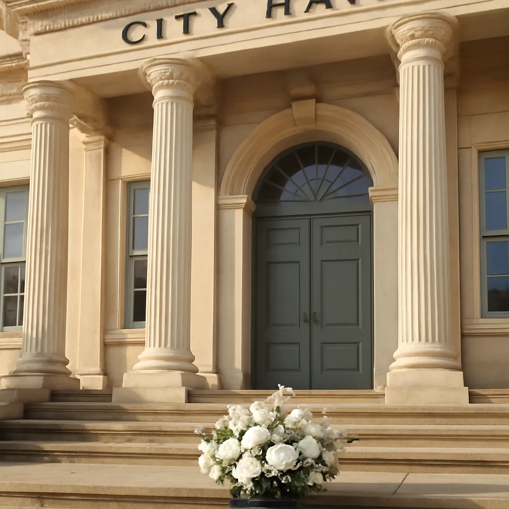 Salle des mariages Belle Époque de l'Hôtel de Ville de Nice, moulures dorées — vue complémentaire