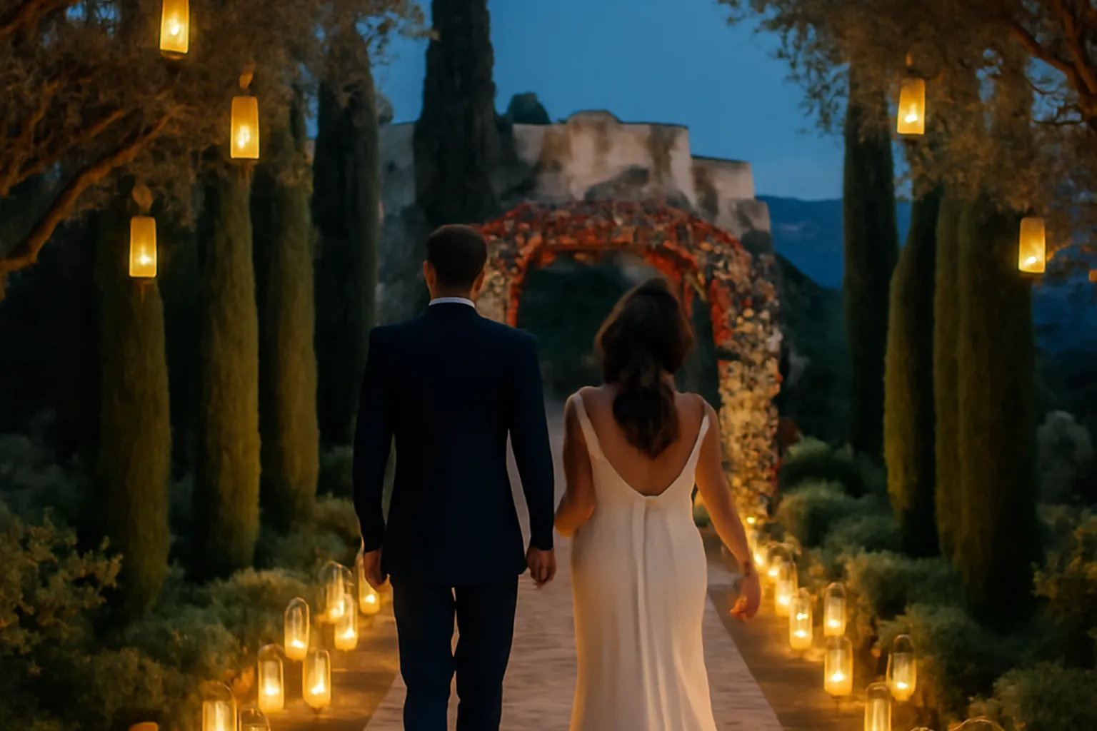 Ceremonie en jardin mediterraneeen
