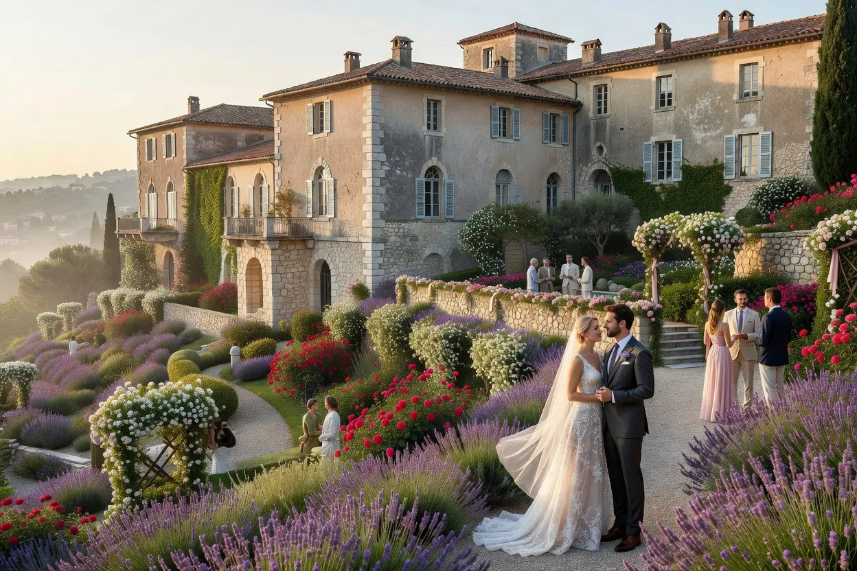Jardins et monastère de Cimiez à Nice pour un mariage