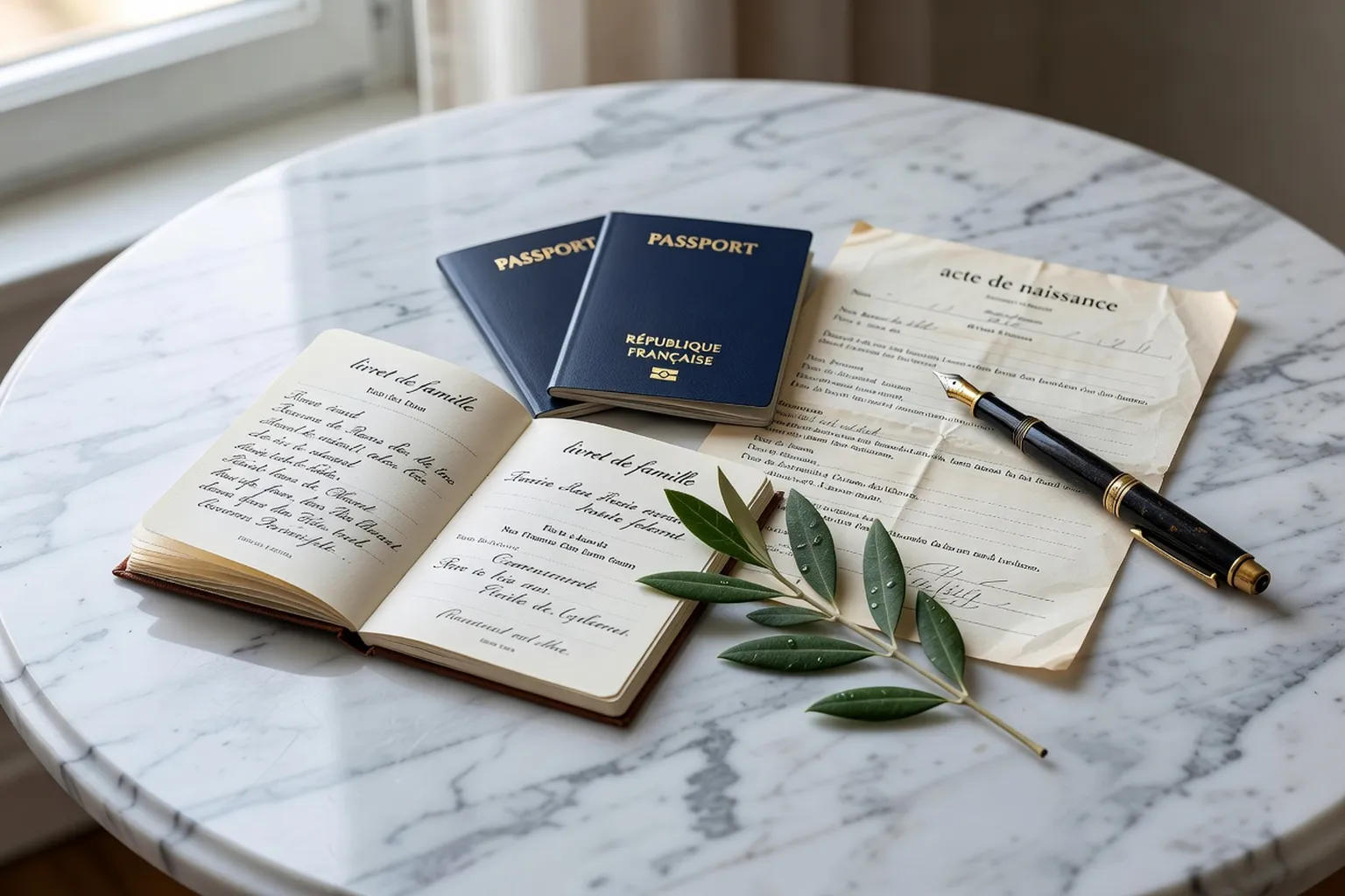 Passeports et livret de famille français
