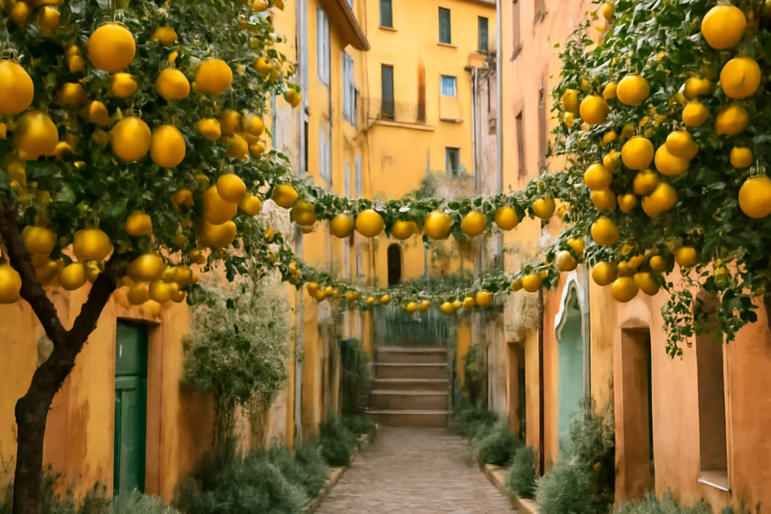 Menton en décembre avec citrons et lumières