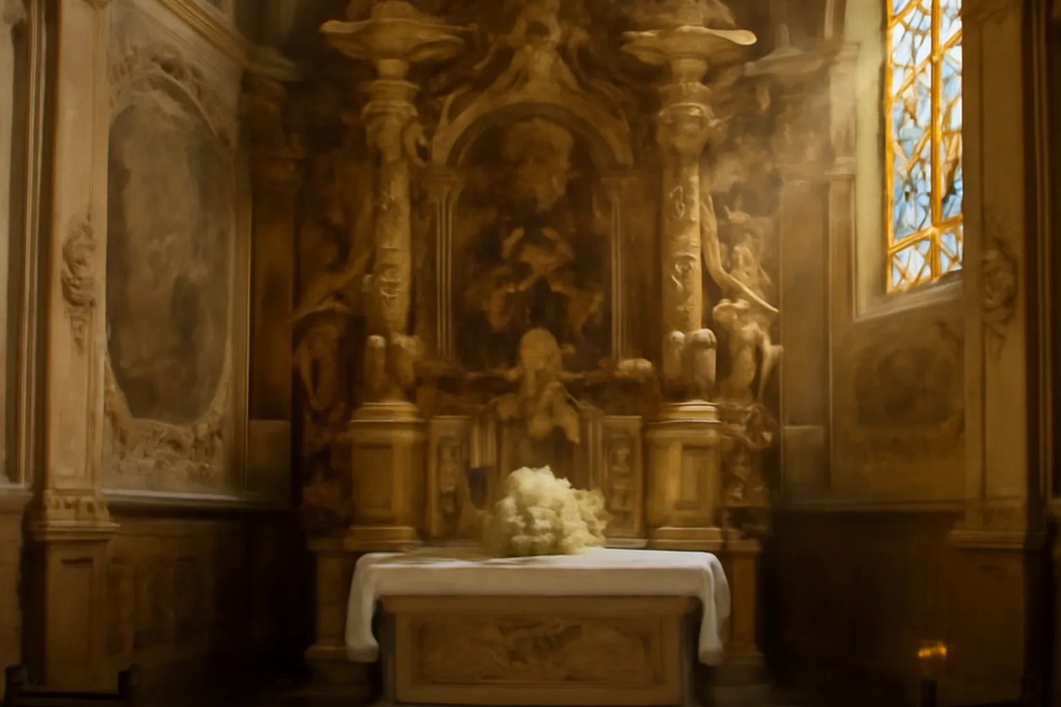 Église baroque du Vieux-Nice illuminée pour un mariage religieux