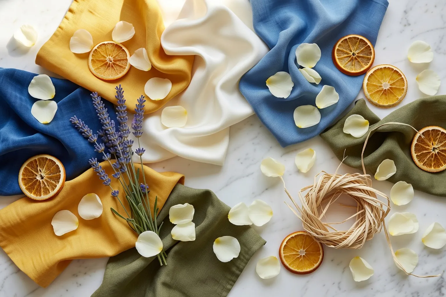 Decoration de mariage mediterraneenne en bleu et ocre